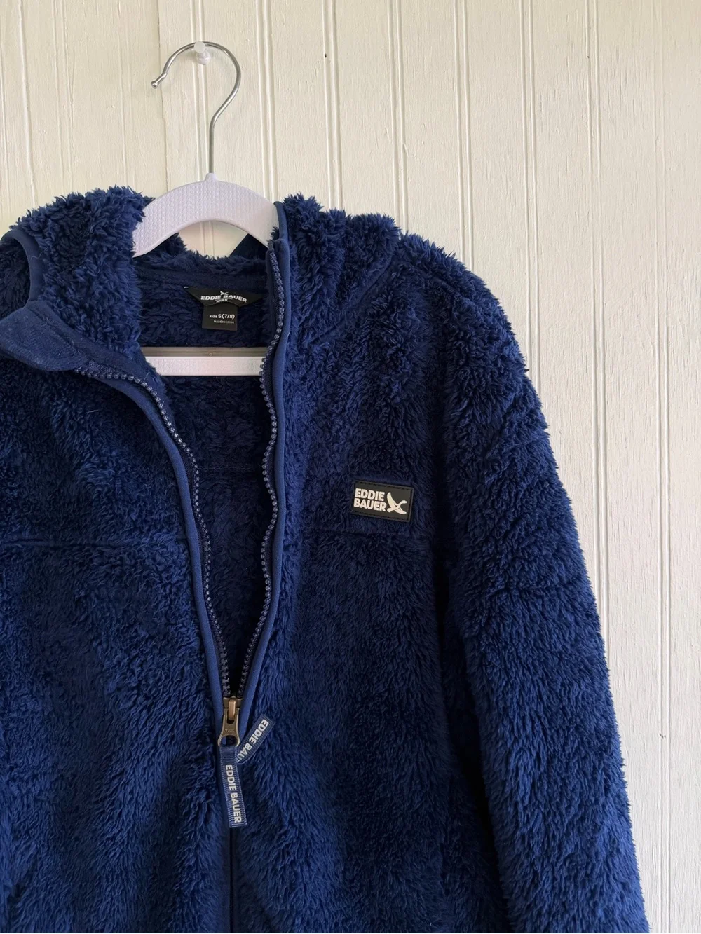 Eddie Bauer Kids  Cozy Navy Blue Sherpa Zip-Up Jacket